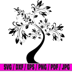 Baum svg, Blumen svg, Baum Silhouette svg, Baum geschnitten Datei