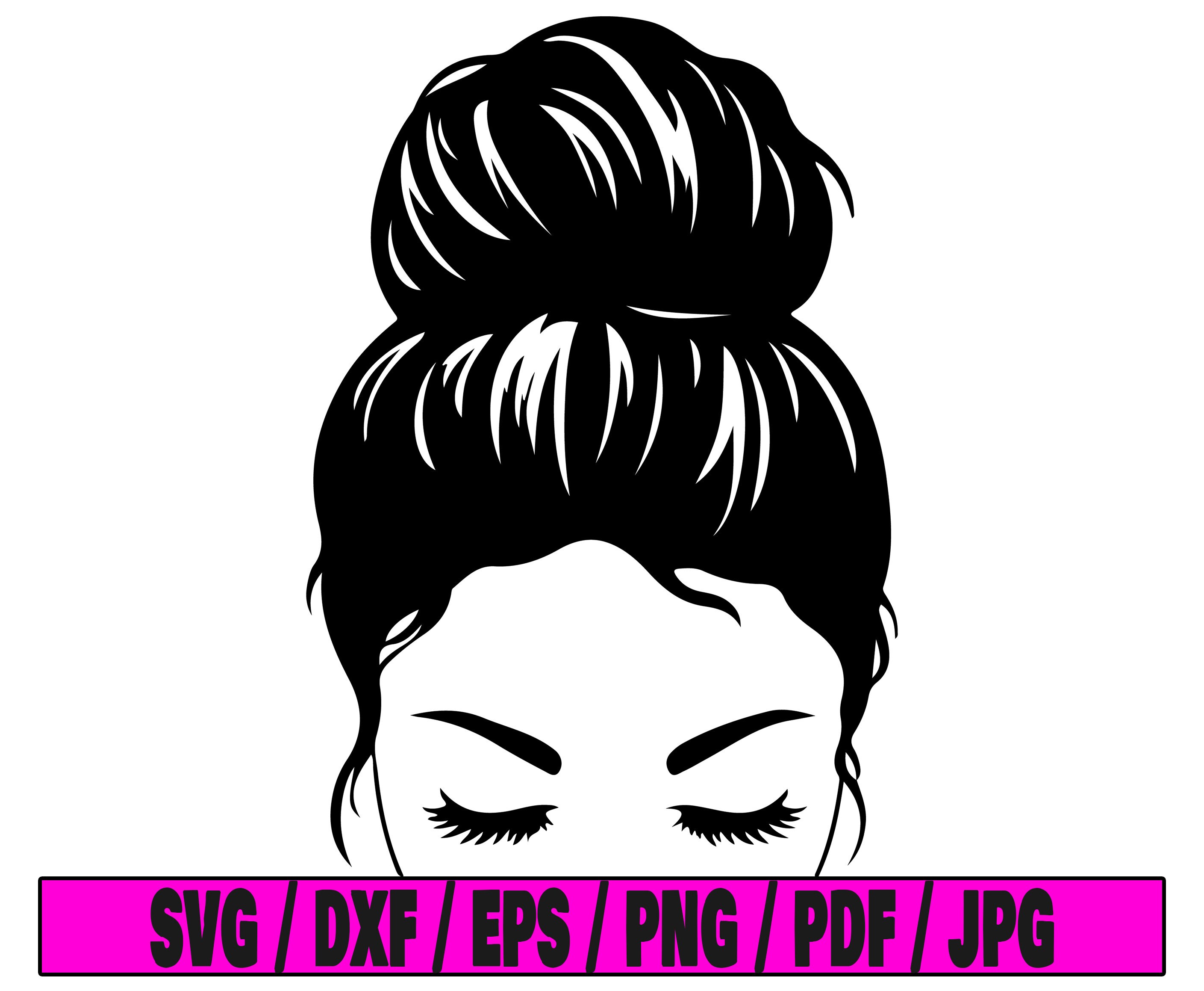 Messy Bun Svg 2, Messy Bun Svg Cut File, Messy Clipart, Svg Cut File