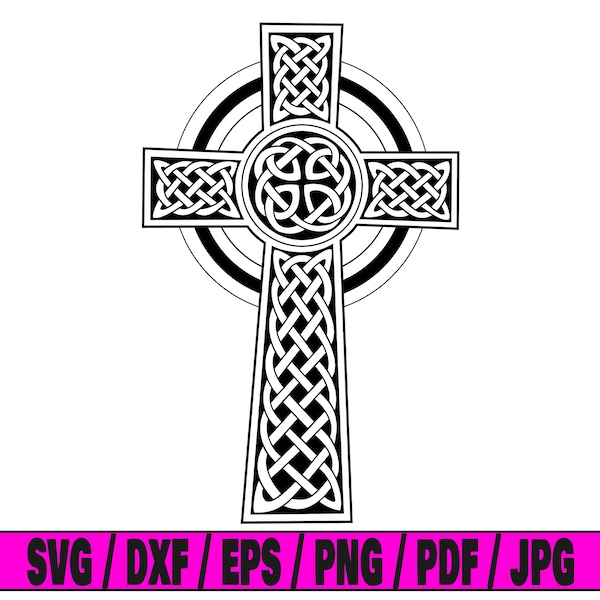 Celtic cross svg, celtic svg, cross svg, christianity svg, celtic silhouette svg, svg cut file