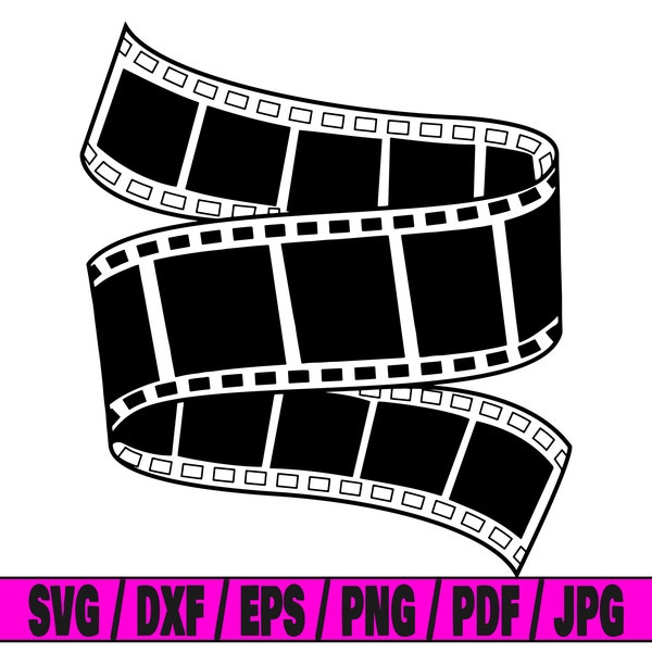 Film roll svg, cinema svg, film roll silhouette svg, black and white svg