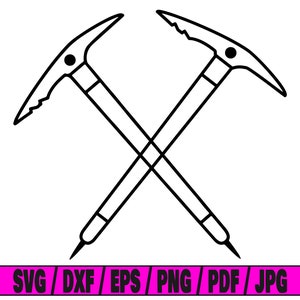 Climbing axe svg, axe svg, climber svg, mountain climbing svg, hiking svg