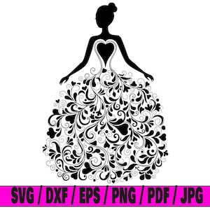 Floral woman svg, floral design svg, woman silhouette svg, cricut file svg, svg cut file