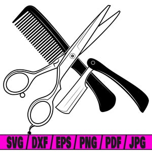 Barber tools svg, scissors svg, barber svg cut file, razor svg