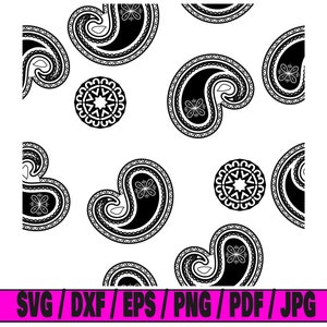 Bandana pattern svg, bandana svg, seamless pattern svg, pattern svg, damask svg, tooled leather svg