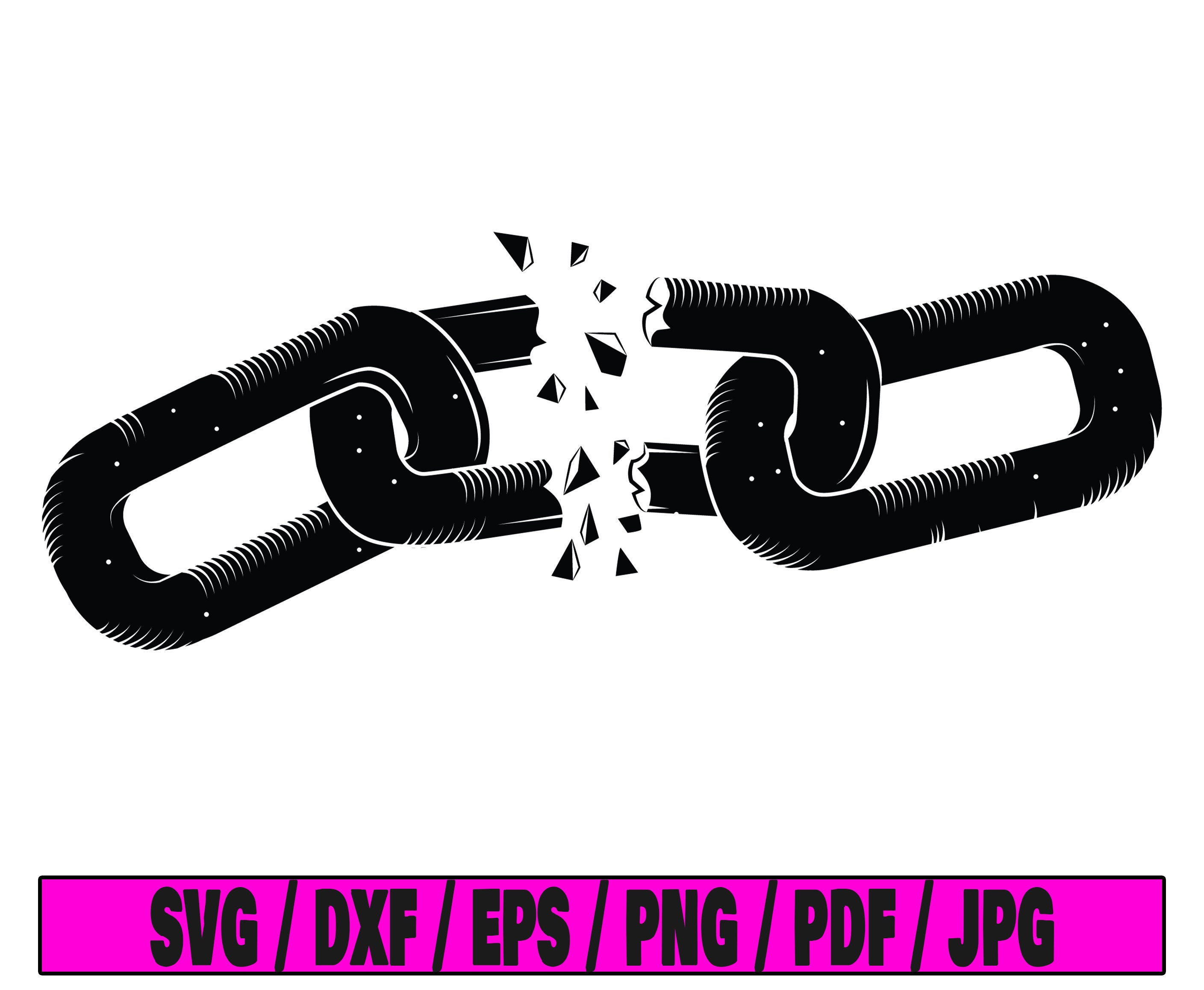 Broken Chain Svg, Chain Svg, Broken Svg, Chain Silhouette Svg Etsy