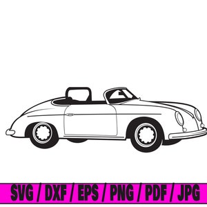 Vintage car svg, vintage svg, retro car svg, retro svg, car outline svg, silhouette svg