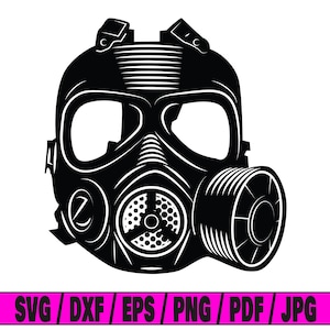 Gas mask svg, mask svg, gas svg, mask silhouette svg