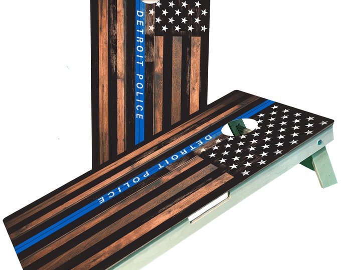 Customizable Blue Line Cornhole Boards - Premium Quality