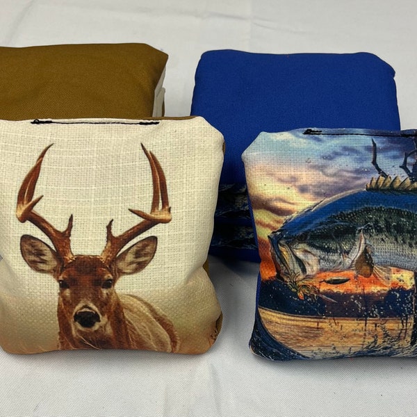 Premium Deer Hunting & Fishing Cornhole Bag Set (8-Pack)