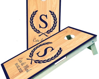 Wedding Cornhole Boards Custom/Personalized Monogram Last Name Family