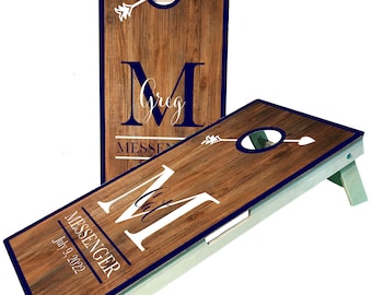 Wedding Personalized/Custom Cornhole Boards Monogram, Family EST. Last name