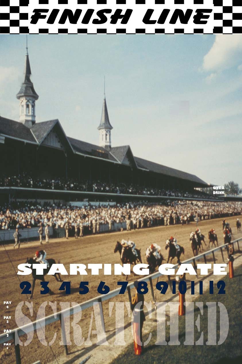 Jeu De Dés Vintage Kentucky Derby - Années 1930 - Course De Chevaux - Jouet De Hasard