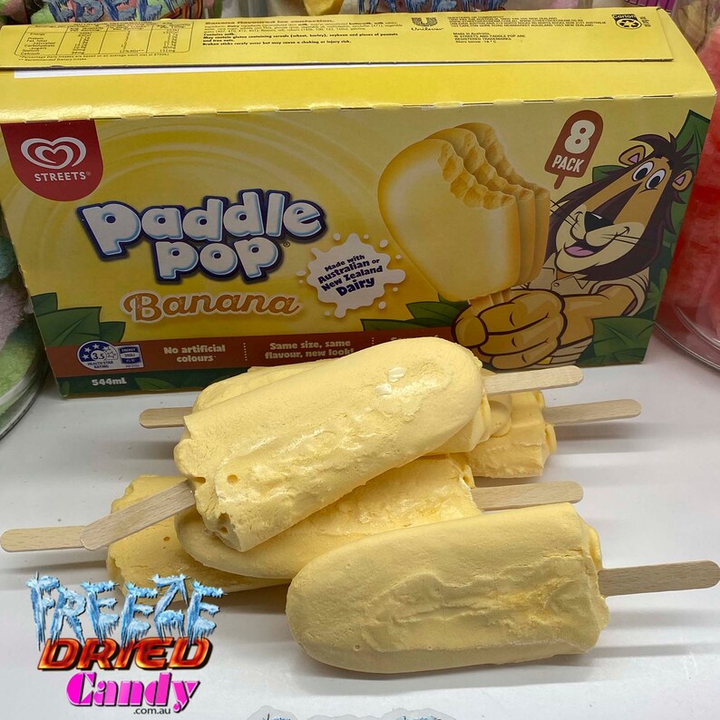 Freeze Dried Ice Cream Paddle Pop Banana Freeze Dried Candy Etsy