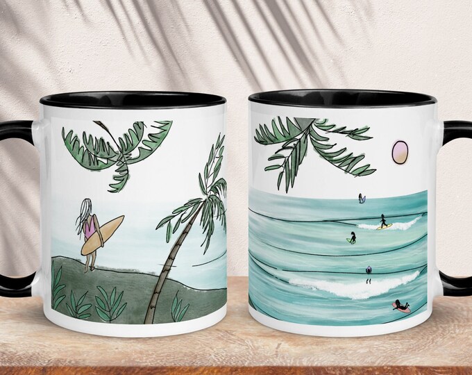 Surfer Mug, Beach Coffee Mug, Surf Gifts
