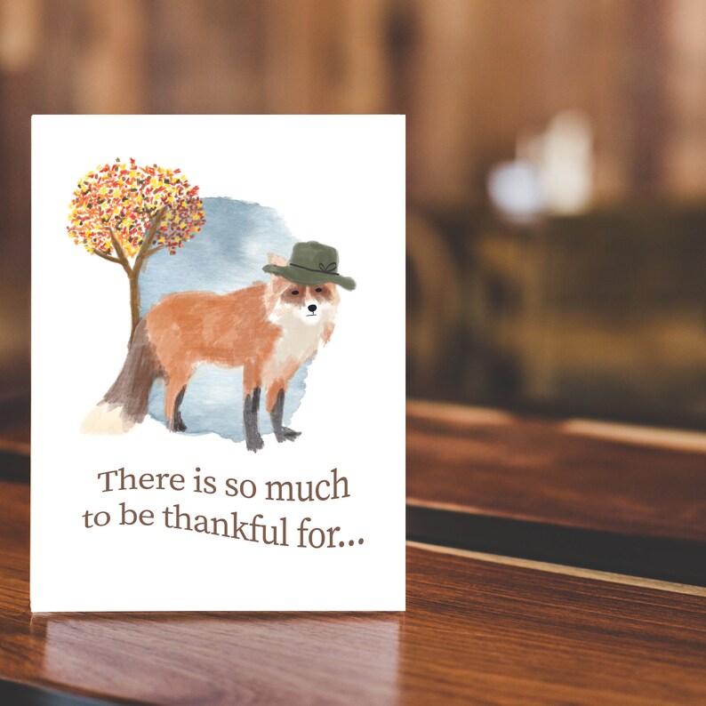 Thanksgiving Printable Fall Fox Print Thanksgiving Decor - Etsy