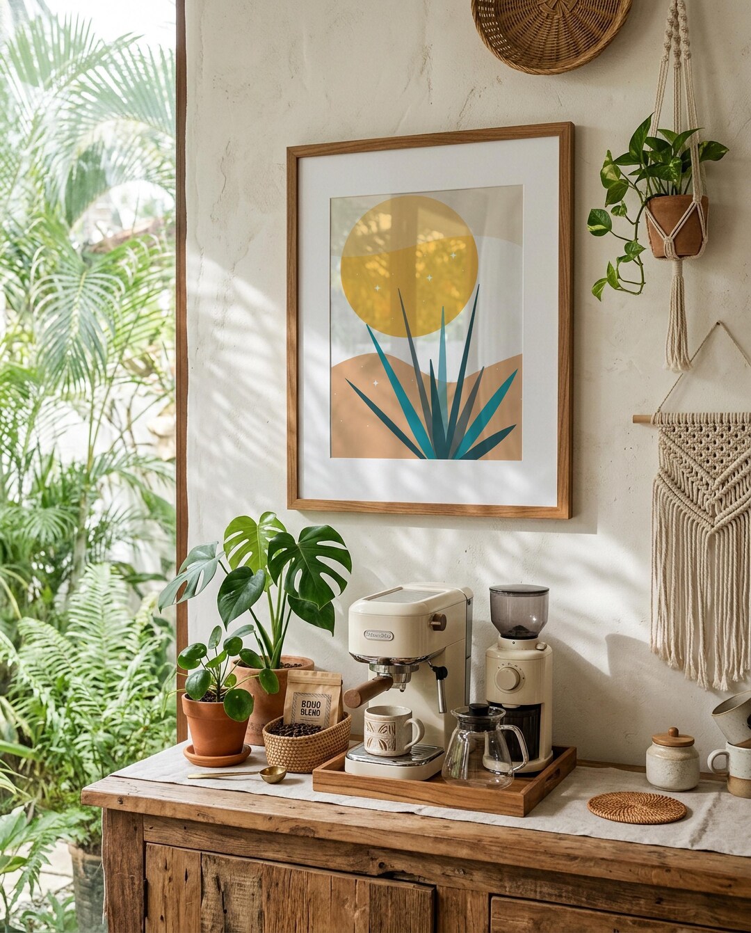 Boho Agave Print, Modern Desert Wall Art, Abstract Desert Poster - Etsy