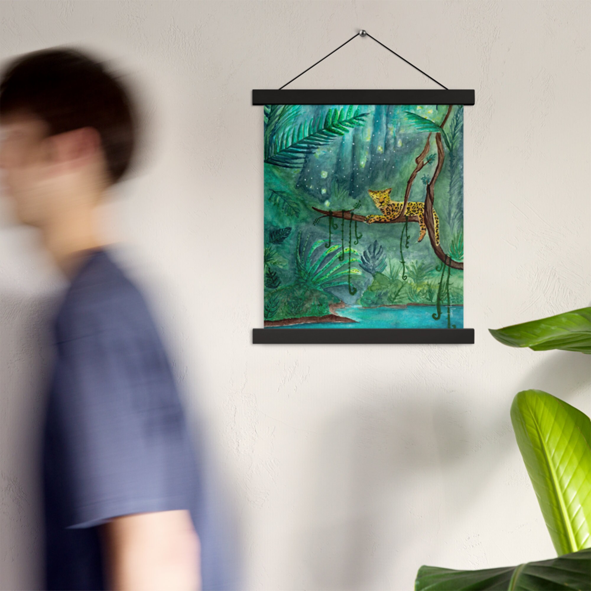 Jungle Jaguar Wall Hanging, Jungle Wall Decor, Jungle Painting Etsy