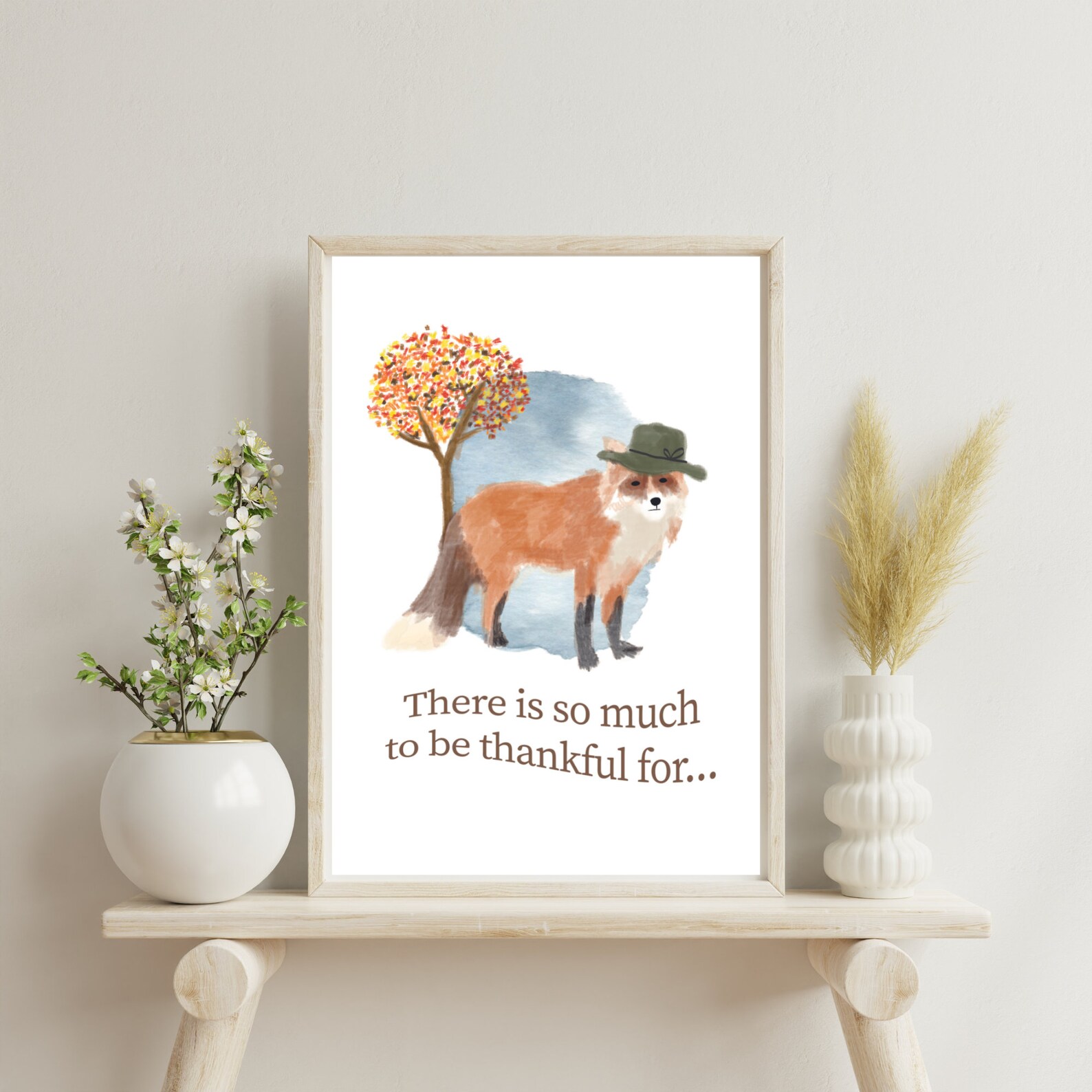 Thanksgiving Printable Fall Fox Print Thanksgiving Decor - Etsy