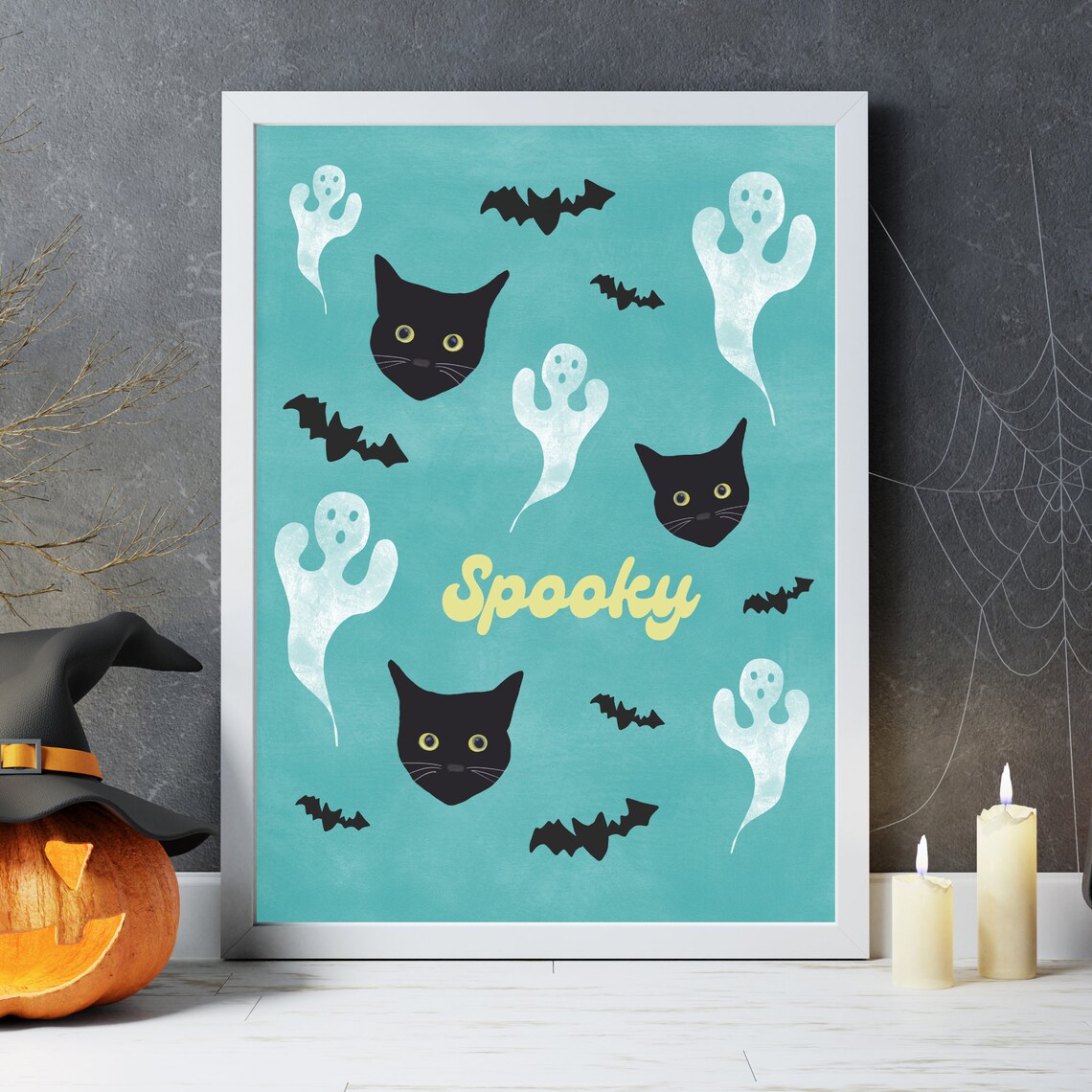 Spooky Art Print Halloween Printable Halloween Wall Art Etsy