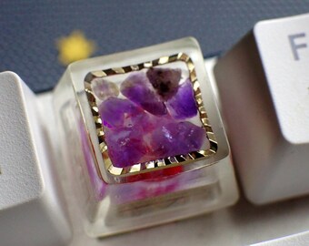 Amethyst keycap | Escape keyboard caps | Transparent keycaps for mechanical keyboard