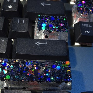 Goth keycap | Black Rainbow | Artisan dark key caps | OEM Cherry MX, Gateron, Kailh