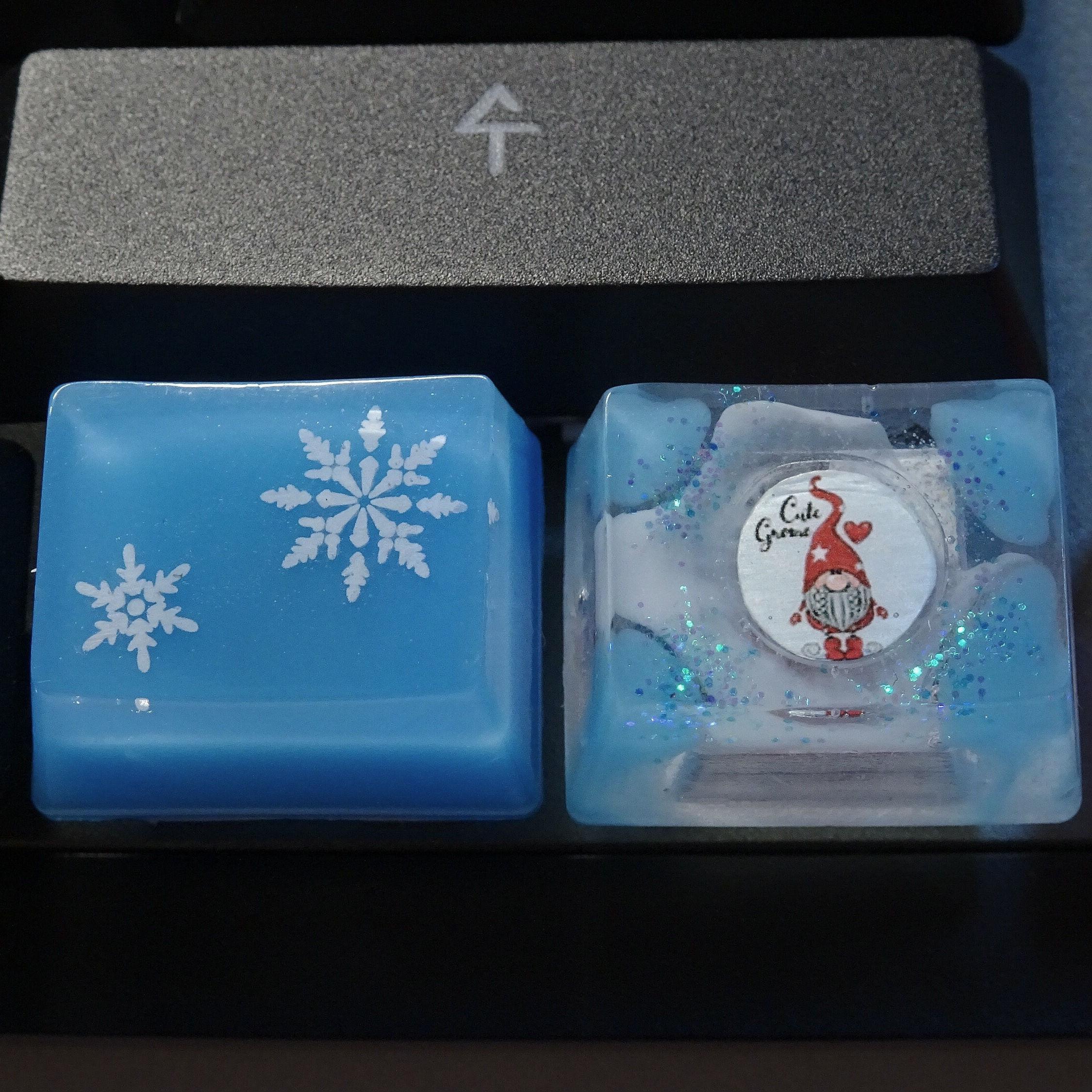 Snowflake Computer Key Caps 1,25U Resin Keycaps | Keyboard Caps | Snowflake Key Caps for Bottom Row ...
