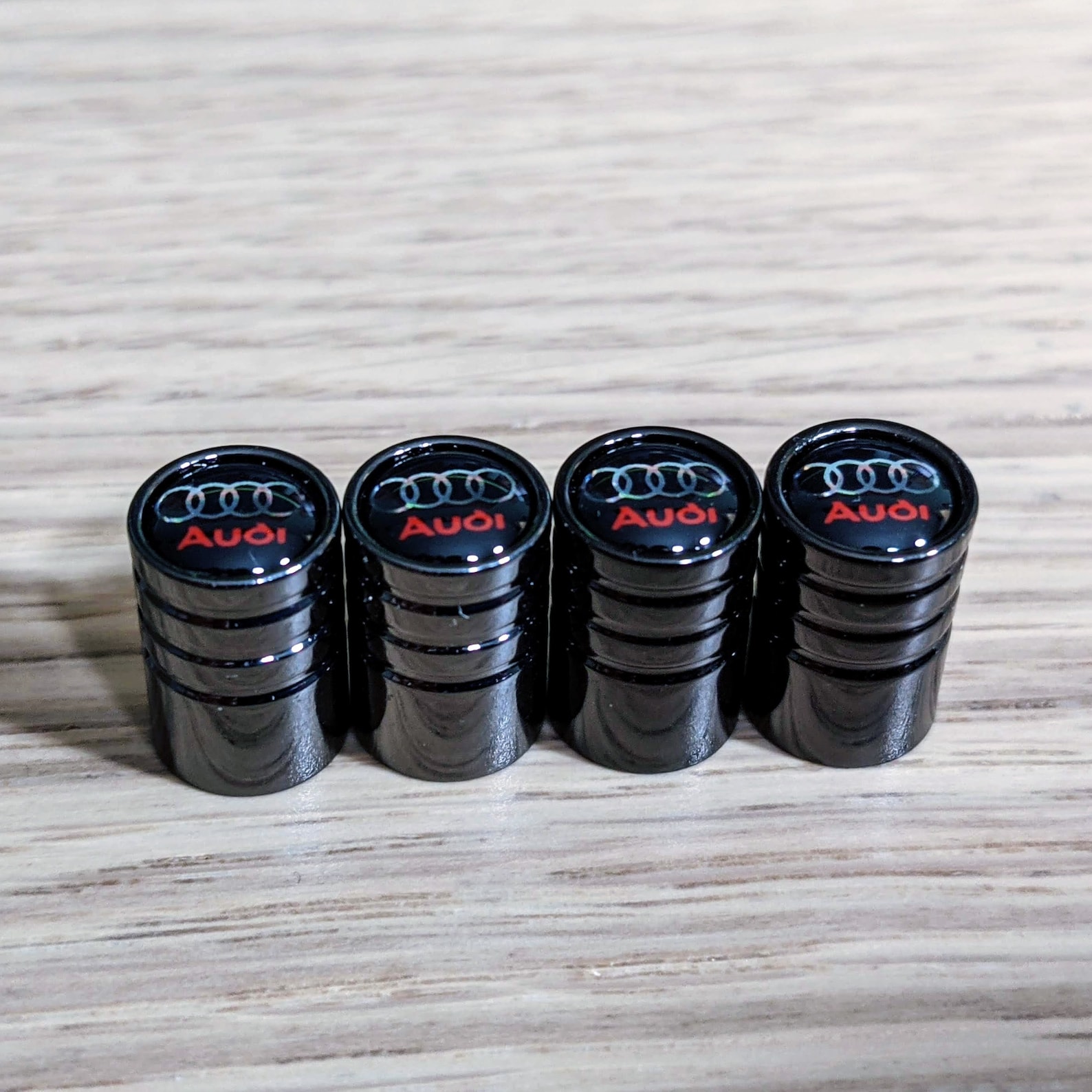 Audi Emblem Tire Wheel Valve Stem Caps x4 Etsy