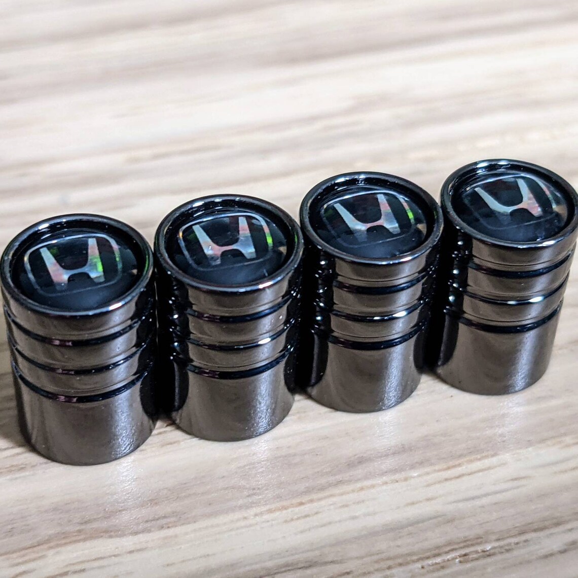 Tire Wheel Valve Stem Caps for Honda Black Emblem Etsy