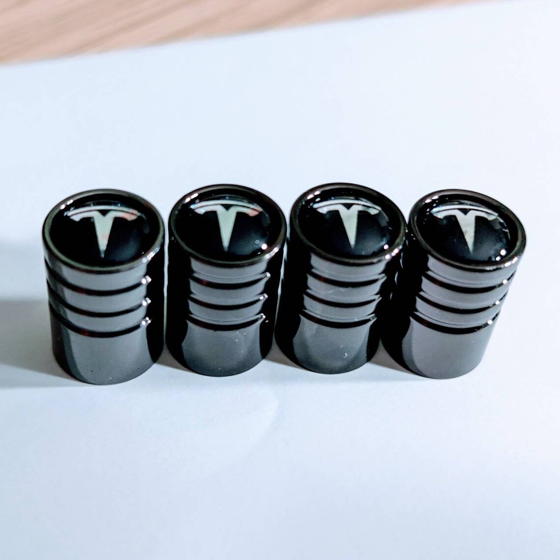Tesla logo Tire Wheel Valve Stem Caps x4 Etsy