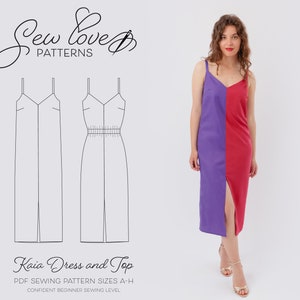 Vestido e blusa Kaia - Padrões de costura em PDF - Padrão para iniciantes