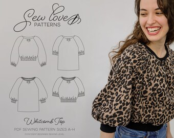 Whitcomb Top PDF Sewing Pattern by Sew Love Pattern - Top, sweater and t-shirt beginner sewing pattern
