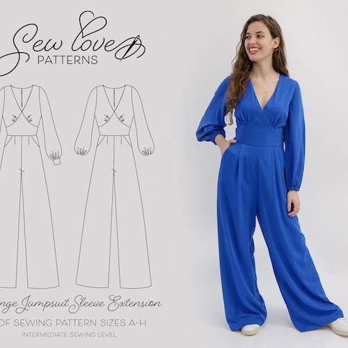 PDF Jumpsuit Pattern Instant Download Intermediate Sewing - Etsy