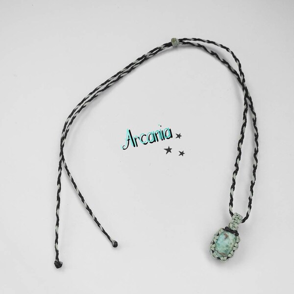 Collier macramé larimar