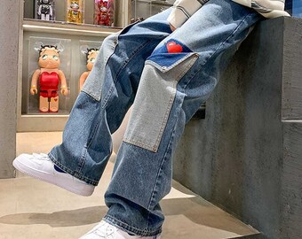 Patchwork Jeans - Etsy