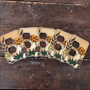 Vintage Merry Mushroom Outlet Covers - Set of 5 Sears Kitchen Decor