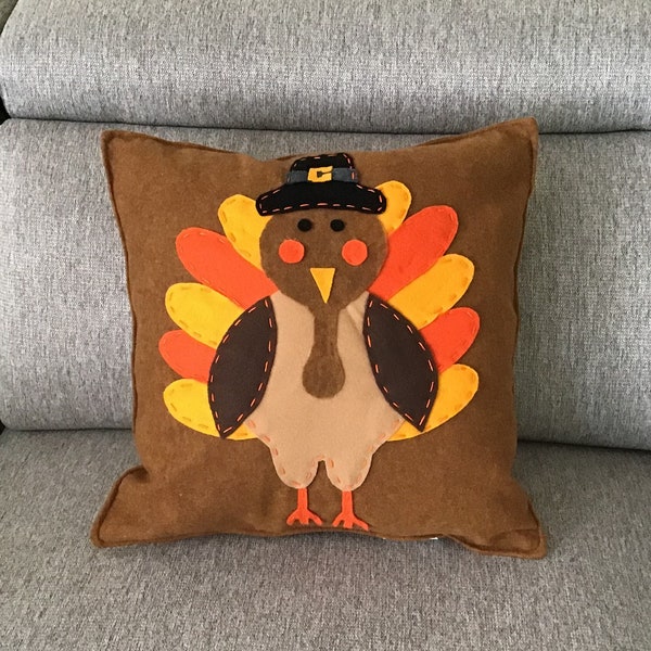Thanksgiving Turkey Pillow | Handmade cushion