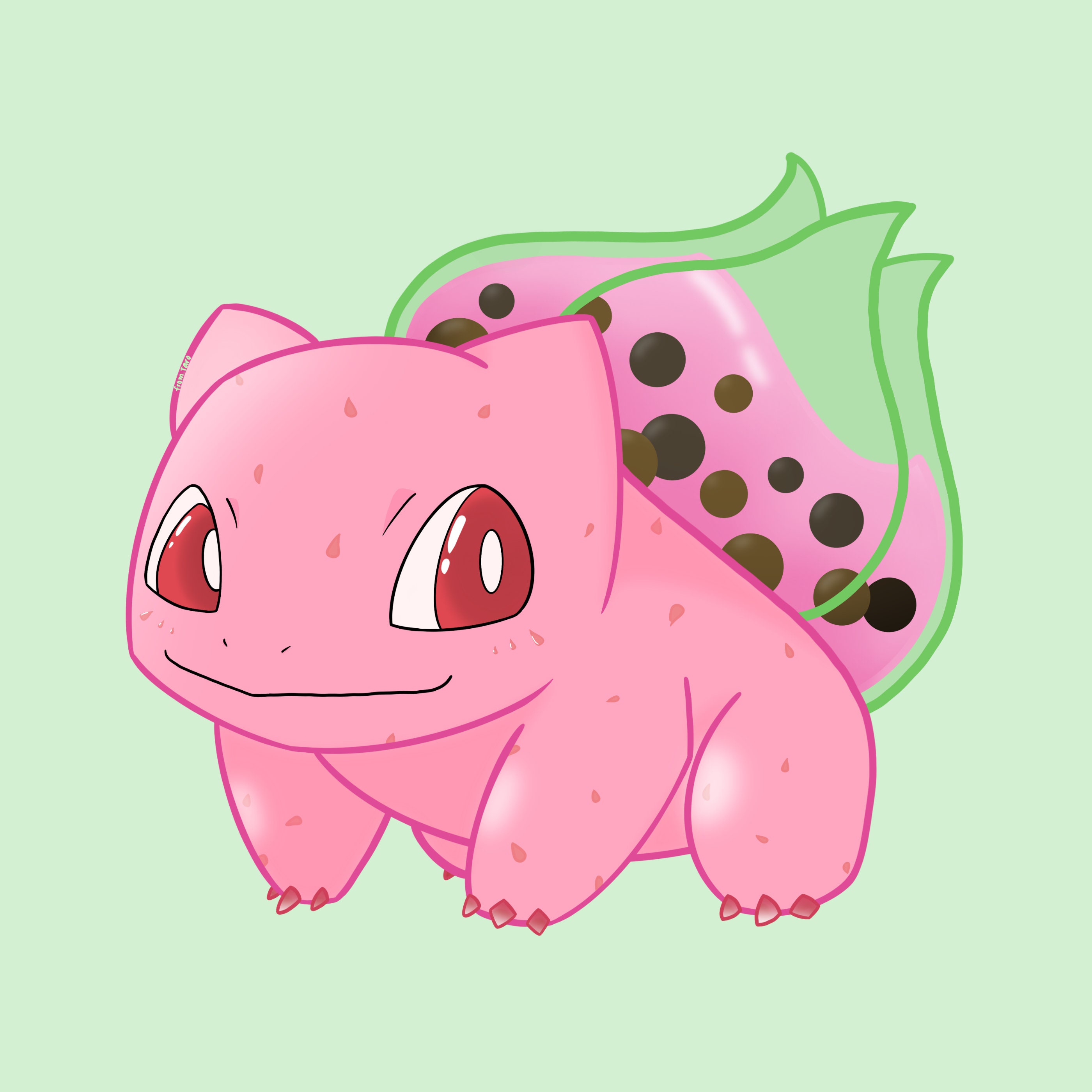 BOBAmon BOBASAUR Erdbeer Milchtee | Etsy