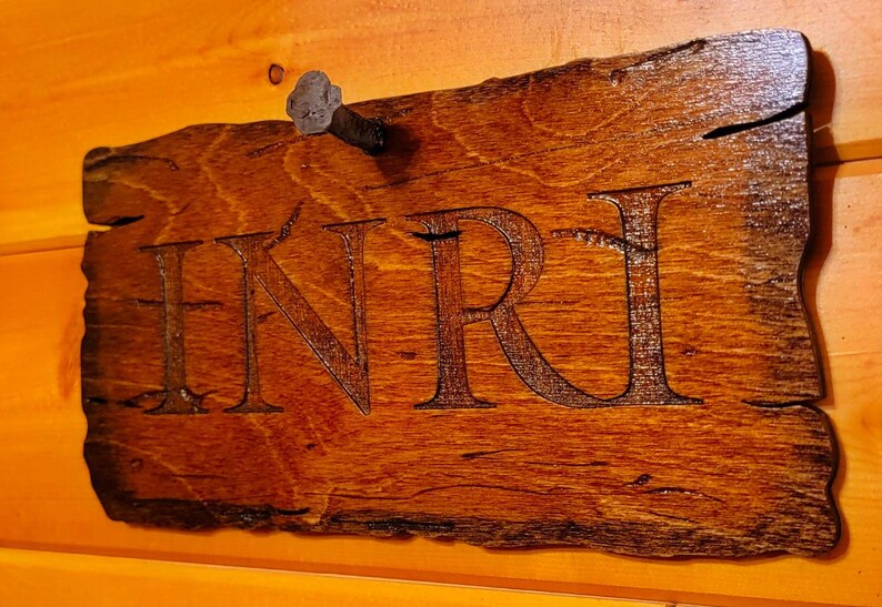 INRI Crucifixion Sign – Wooden Replica with Hebrew, Greek, Latin Inscription image 18