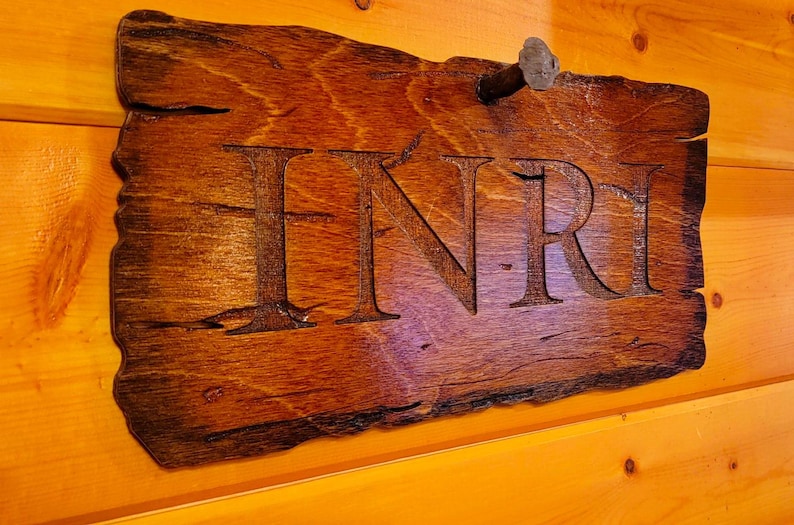 INRI Crucifixion Sign – Wooden Replica with Hebrew, Greek, Latin Inscription image 17