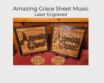 Laser Engraved Oak 'Grace' Sheet Music Wall Decor