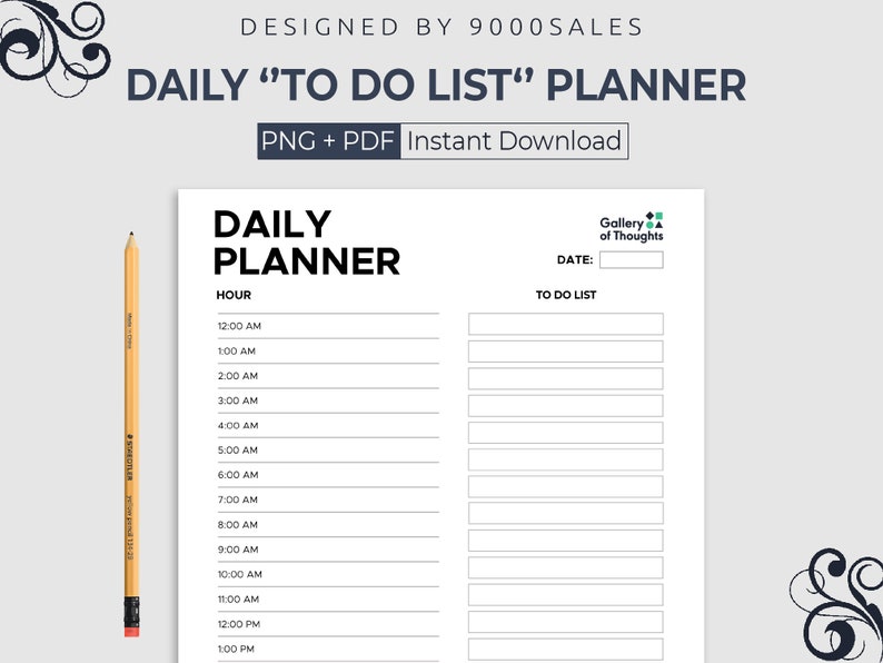 Editable Daily to Do List Planner Printable, 2022 Daily Planner PDF, 24