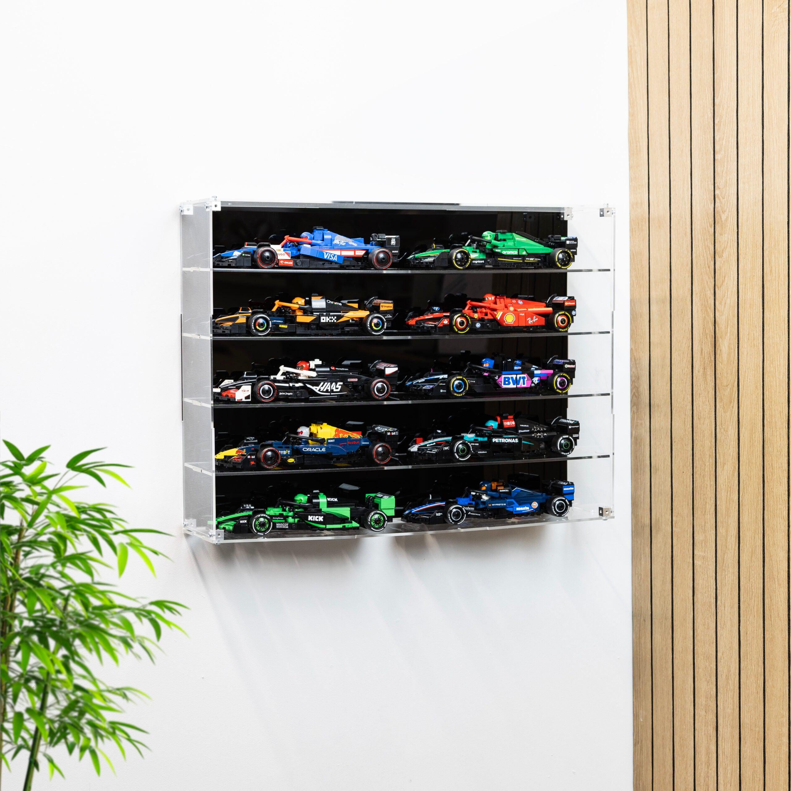 Premium Acrylic Display Case for LEGO F1 Speed Champions (10 Cars