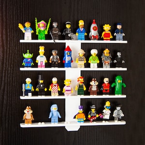 Wall mounted minifigure stand