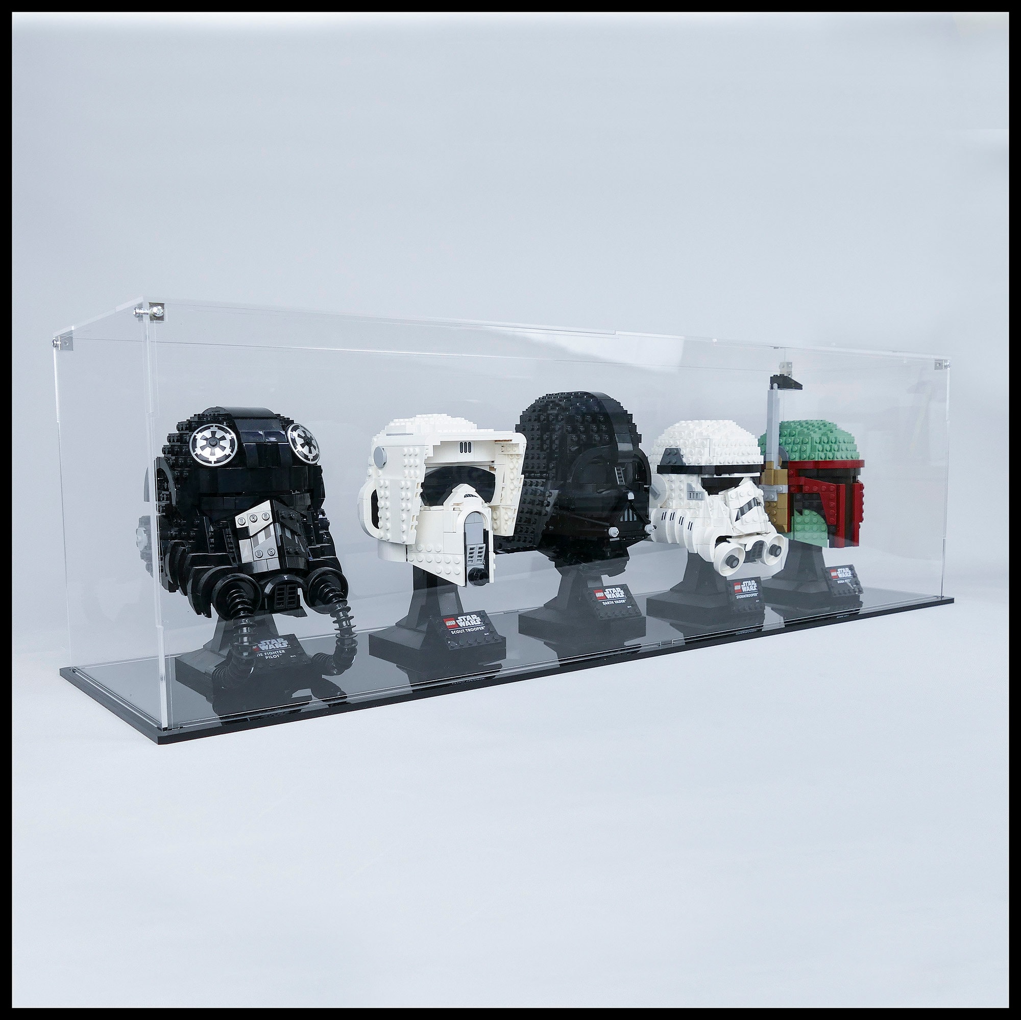 display case for lego helmets
