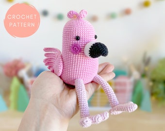 Crochet Flamingo Amigurumi, Fanny the Flamingo (PDF Pattern, English & Spanish)