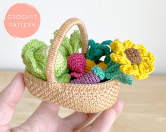 Farmers Market Basket Crochet Pattern by erinmaycrochet