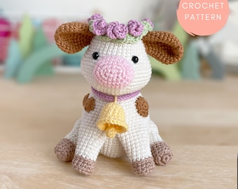 Clover the Cow Crochet Pattern, Amigurumi Farm Animal (PDF Pattern)