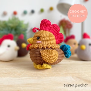 Crochet Chicken Pattern – Andre the Rooster Amigurumi PDF – Cute Farm Animal Softie – Beginner Friendly Stuffed Toy Tutorial