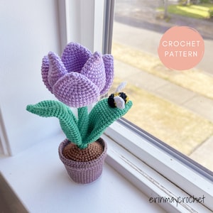 Crochet Flower Pattern: Bumble Blossom Tulip Amigurumi (PDF Pattern)