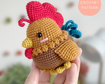 Crochet Chicken Pattern, Amigurumi Chicken Pattern, Andre the Rooster pattern by erinmaycrochet - amigurumi PDF file, chicken, hen, bird